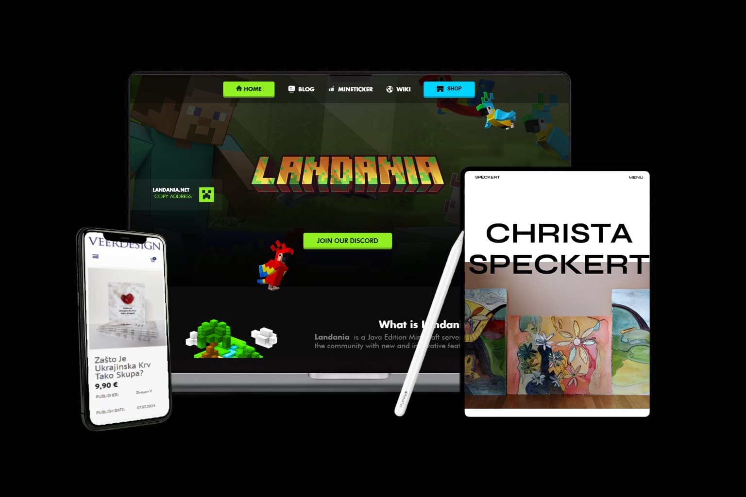 Hero Bild welches Referenzen zeigt